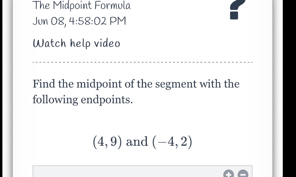 answer the question The Midpoint Formula I Jun
