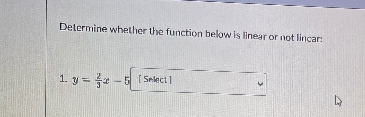 Determine whether the function below is linear or