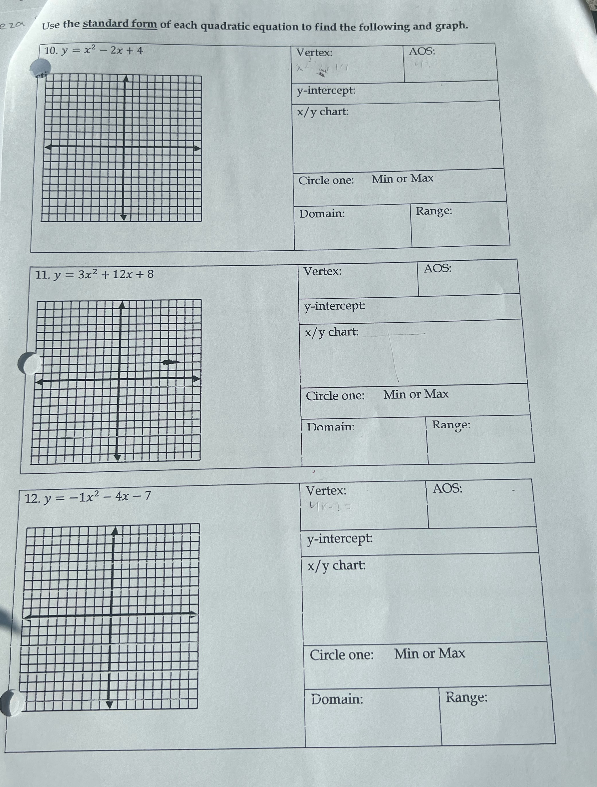 I need these question solved and graphed with an