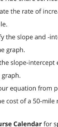 ate the rate of incre le. by the slope and -int e