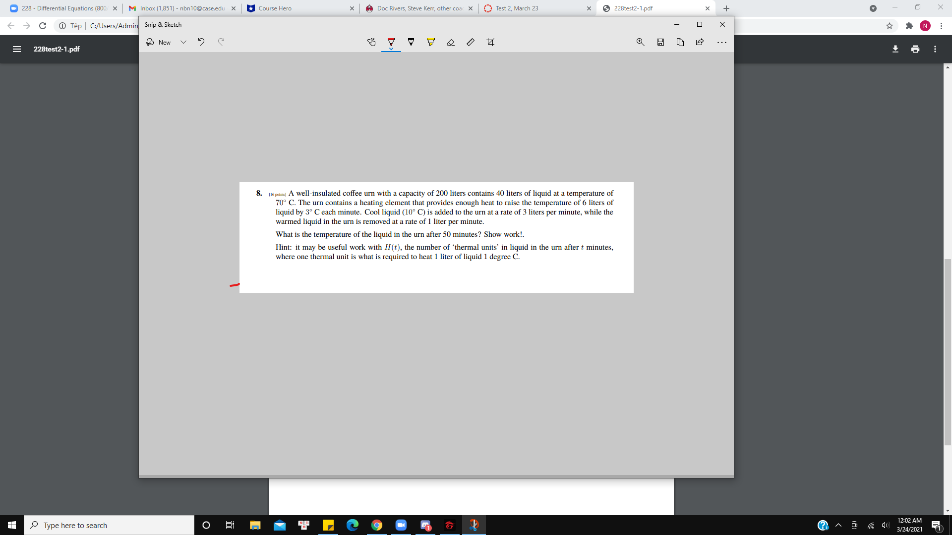 Question in the below picture 228 - Differential