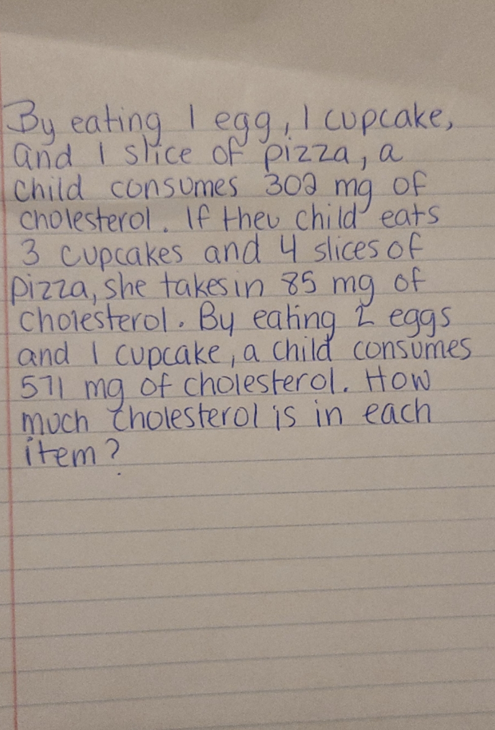 Can someone solve this? By eating I egg , I