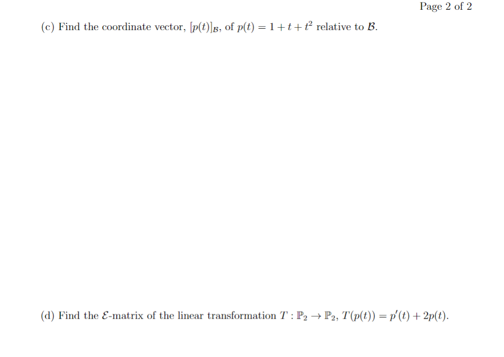 (SNS) 2. Consider the ordered bases 5 = {1, {$2}