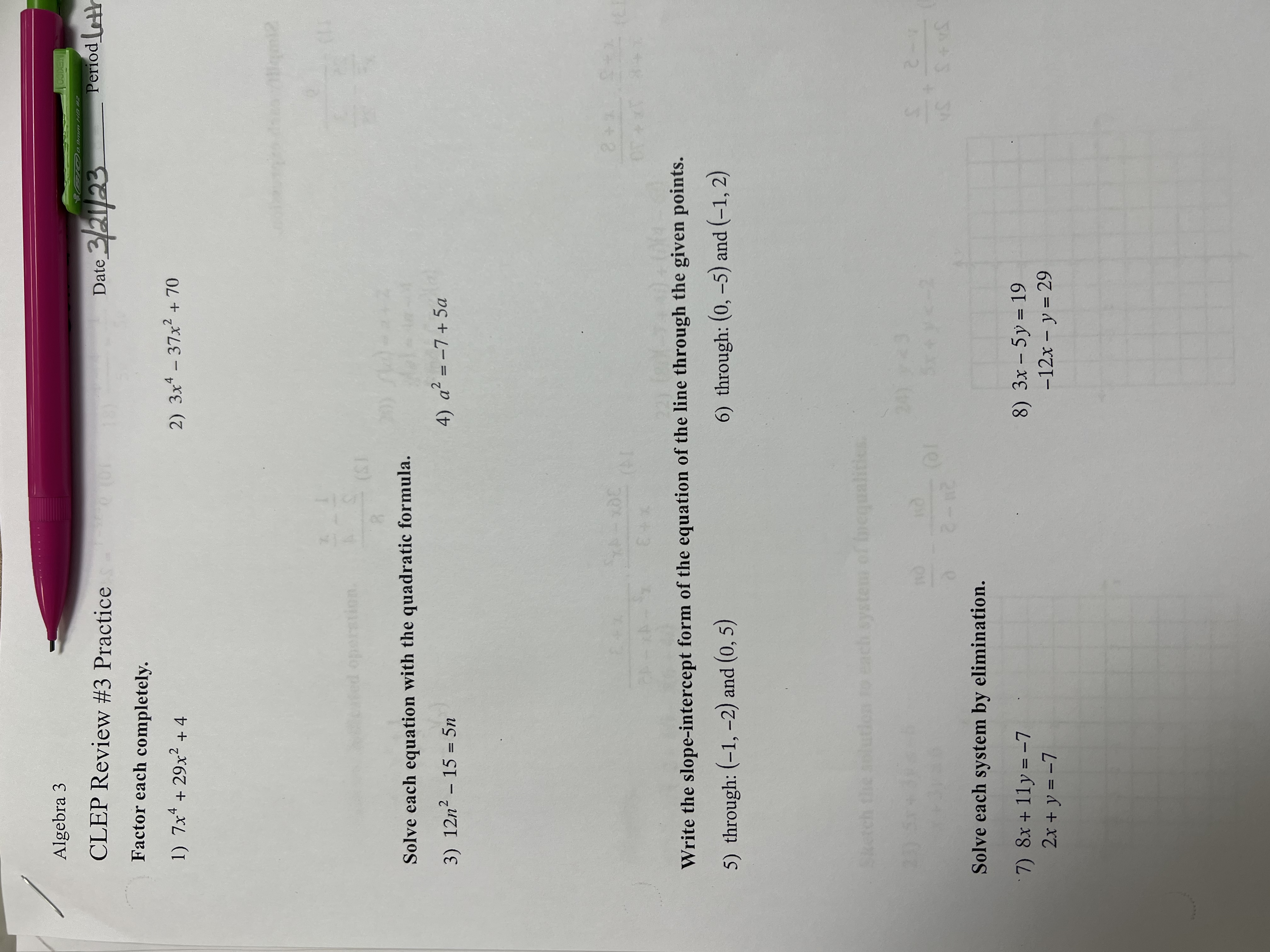 Pls Help, Pls No Cursive Solve each equation.