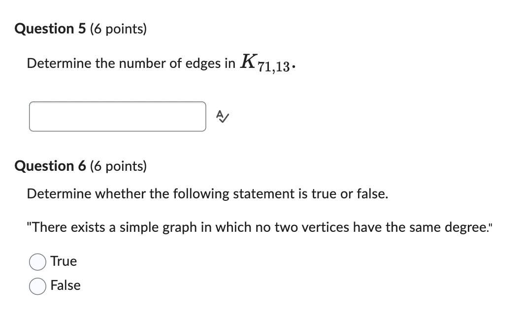 Question 1 (6 points) Saved Determine the number
