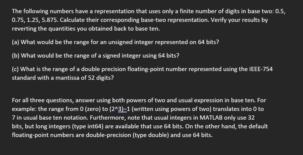 The following numbers have a representation that
