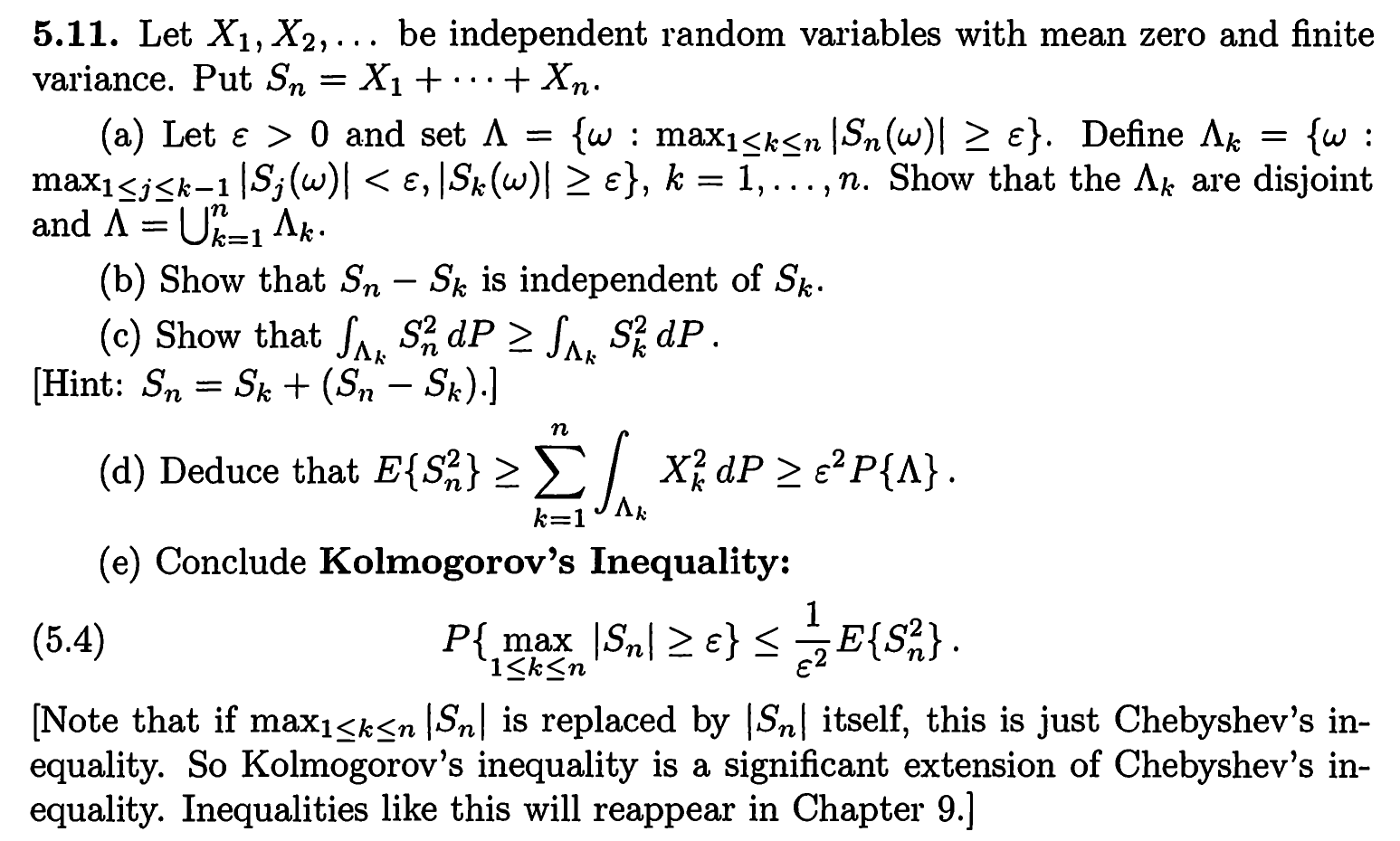 5.11. Let X1, X2, ... be independent random