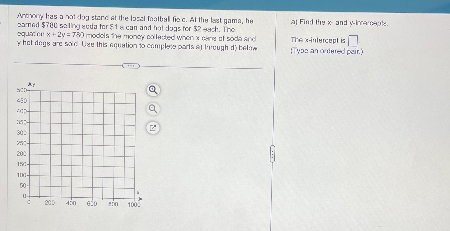 Anthony has a hot dog stand at the local football