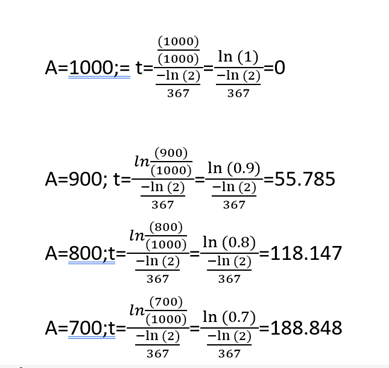 Exponential Decay Are my calculations right