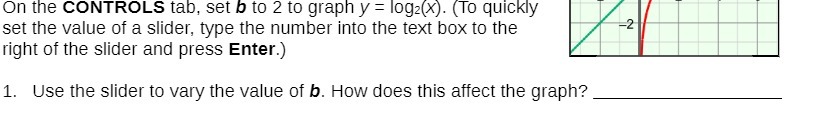 On the CONTROLS tab, set b to 2 to graph y =