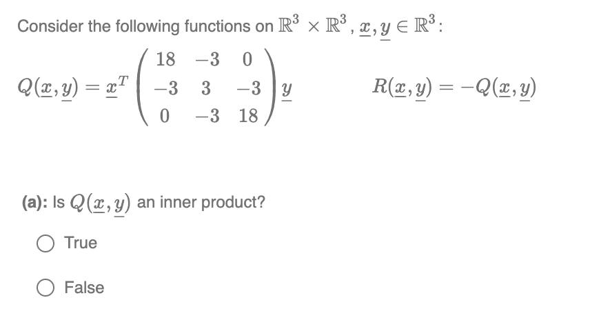 Consider the following functions on R3 X R3 , g E