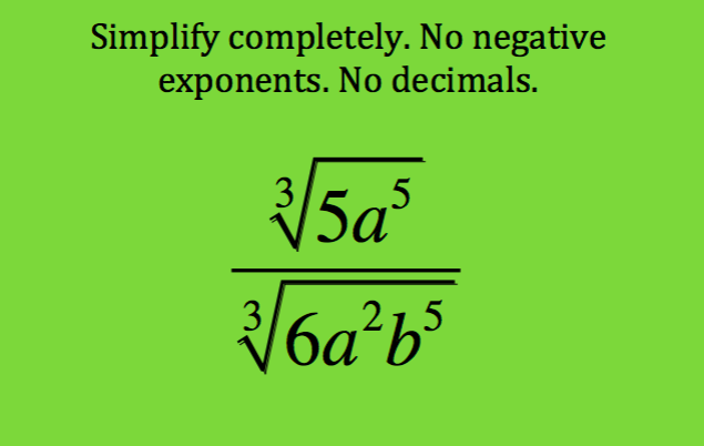 \f\f\fSimplify completely. No negative exponents.