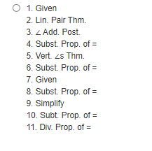 Number one. O It is given that line segments CD