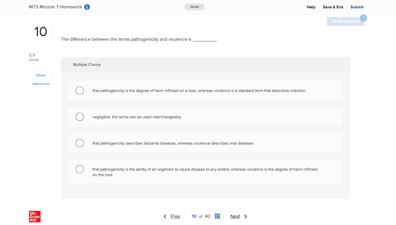 M7.5 Module 7 Homework o 10 25 points eBook