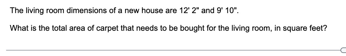 The living room dimensions of a new house are