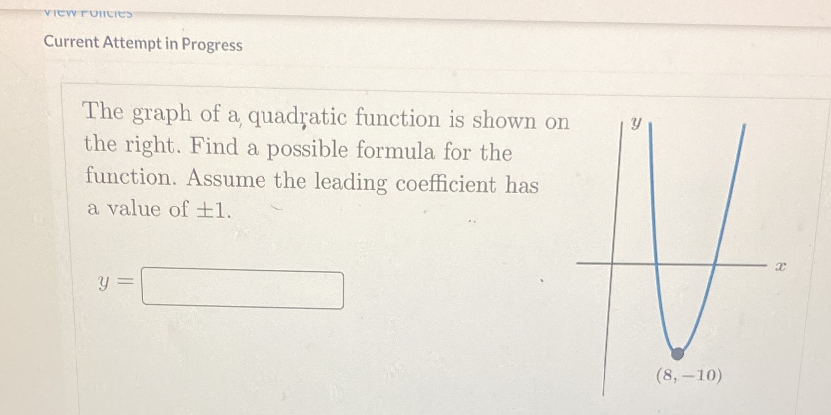 VIEW FUICIES Current Attempt in Progress The