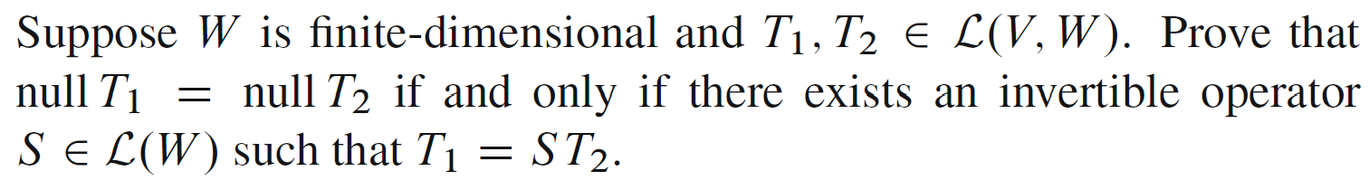 Suppose W is finite-dimensional and Ti, T2 E C(V,