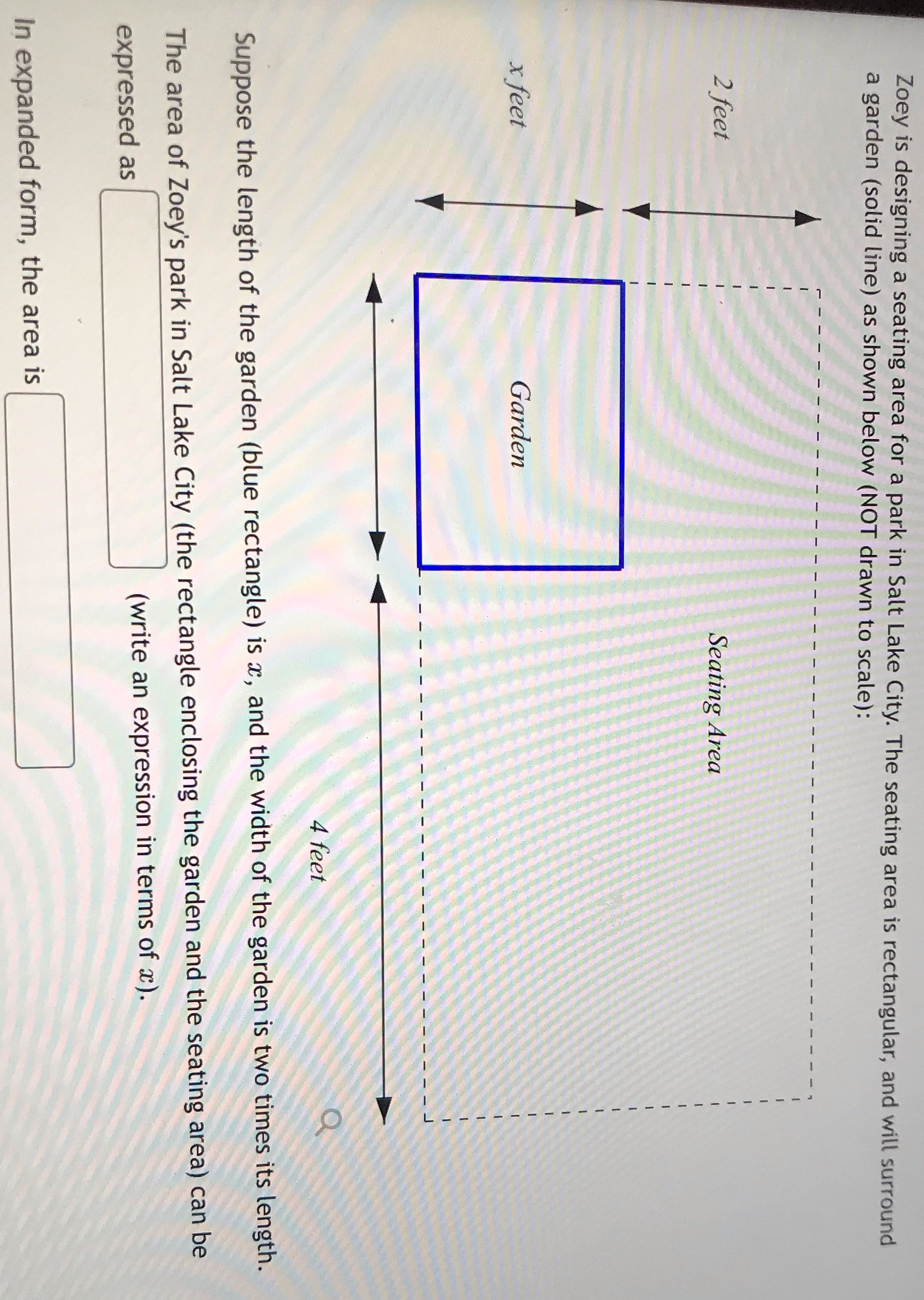 Math1006 Zoey is designing a seating area for a