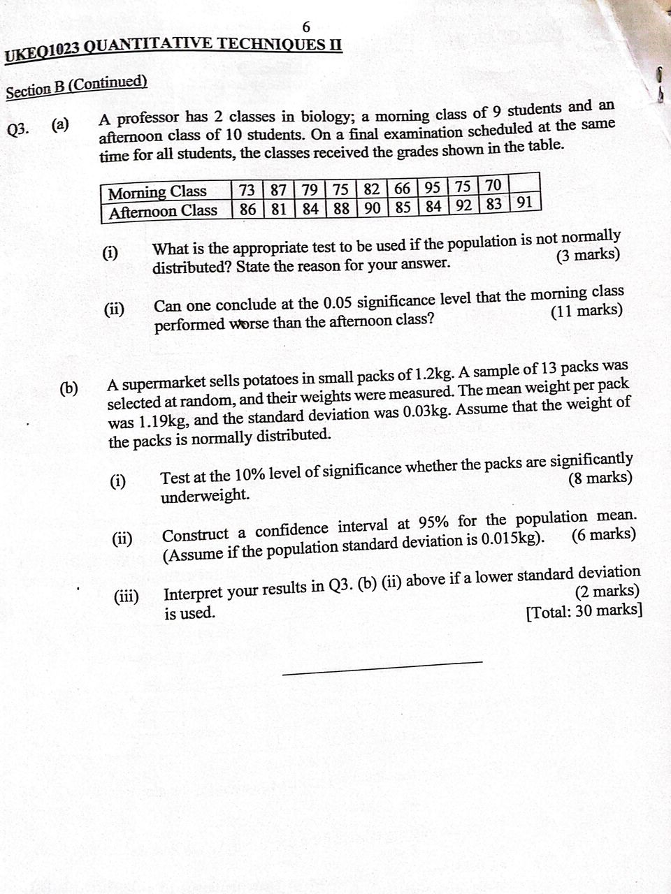 6 UKEQ1023 QUANTITATIVE TECHNIQUES II Section B