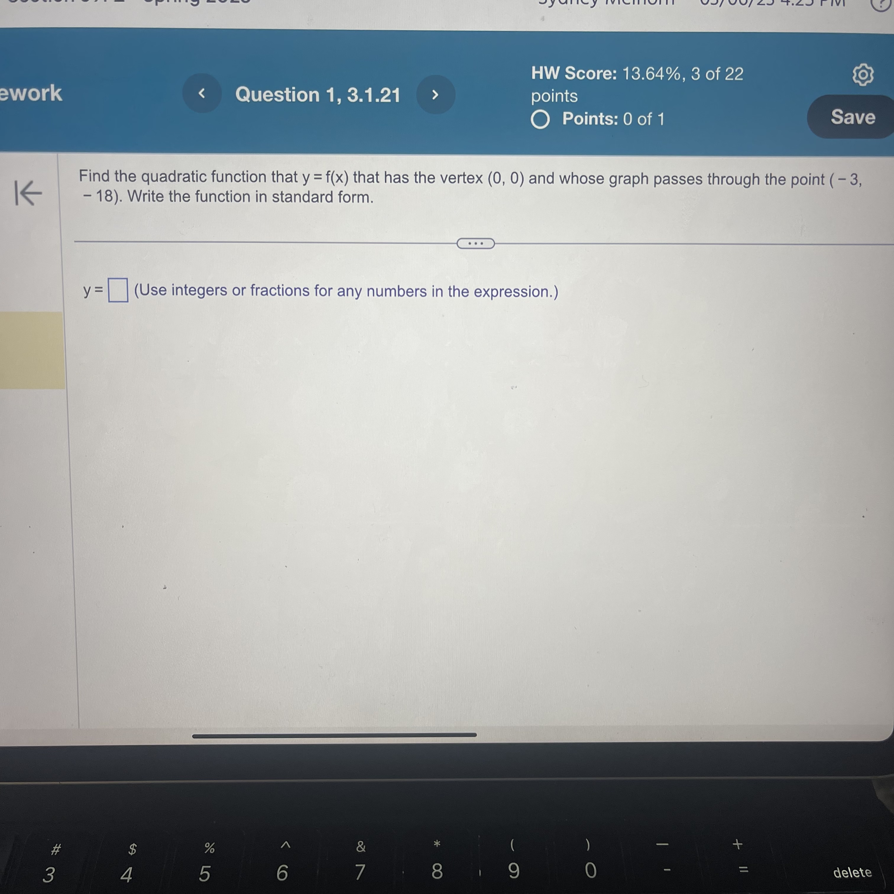 Question 12, 3.1.71-Setup & HW Score: 18.18%, 4
