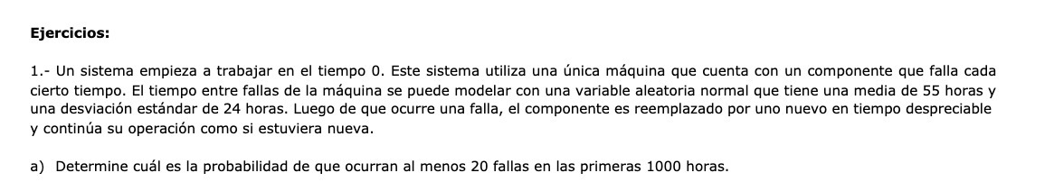 Ejercicios: 1.- Un sistema empieza a trabajar en