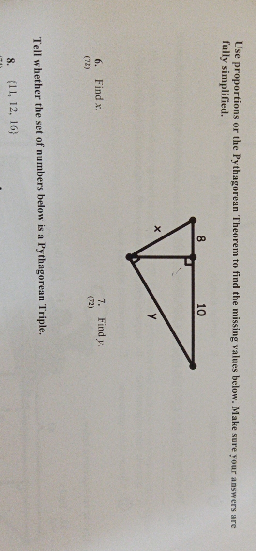 question 6, 7 and 8 fully simplified. Use