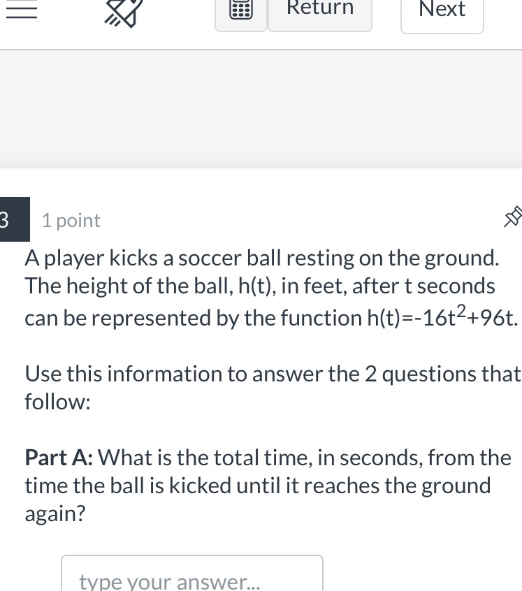 Return Next B 1 point A player kicks a soccer