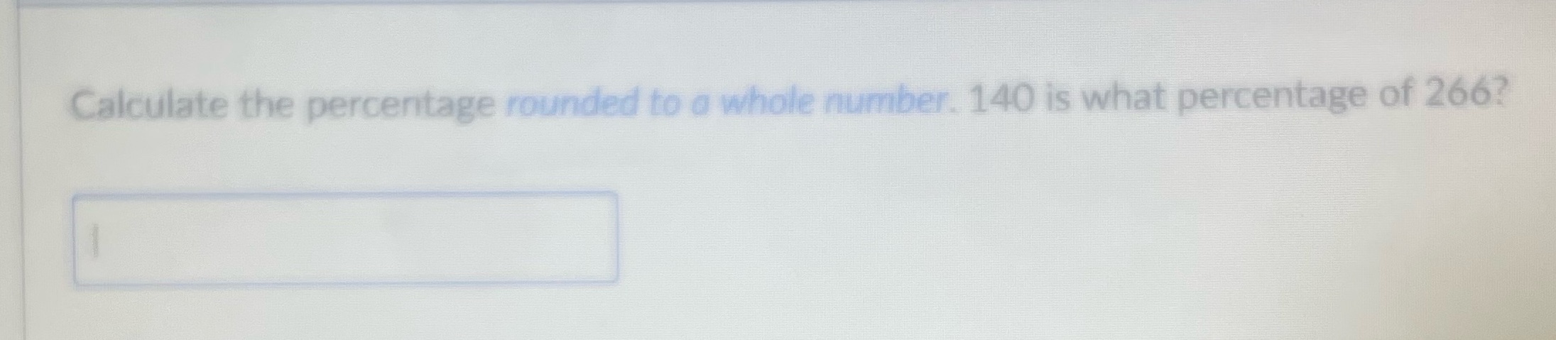 Calculate the percentage rounded to a whole