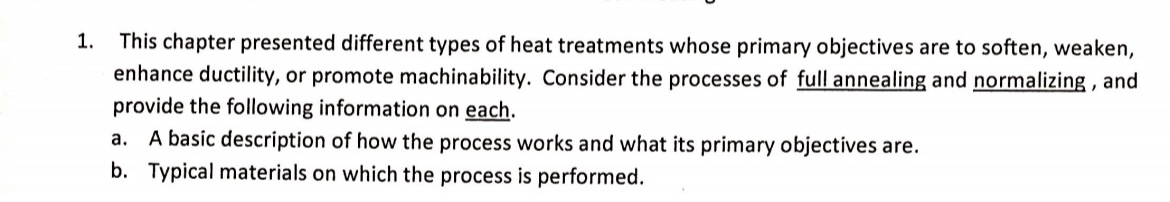 1. This chapter presented different types of heat