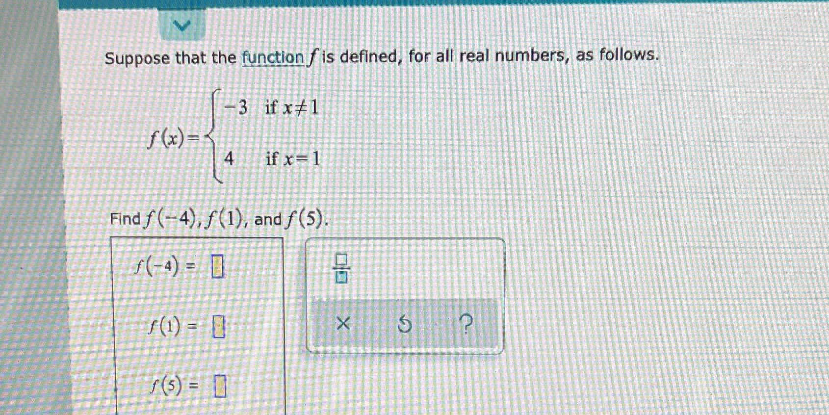 Suppose that the function f is defined, for all