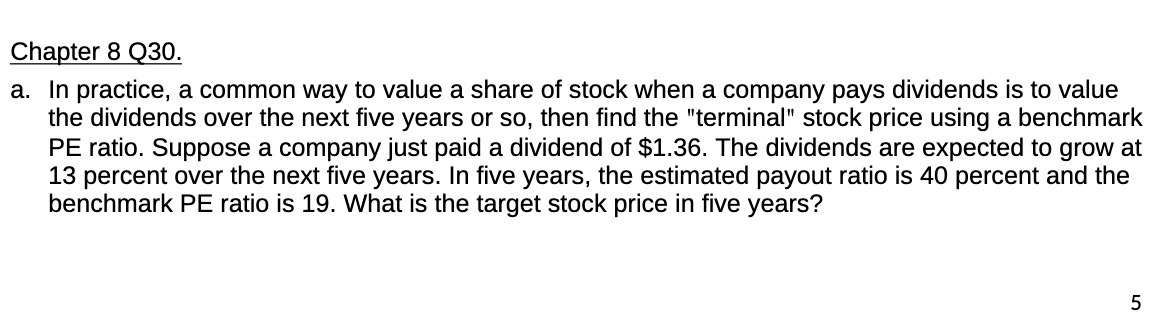 Chapter 8 _0_30. a. In practice, a common way to