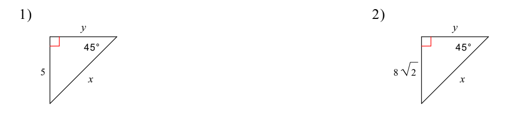 Find the missing side lengths. Leave your answers