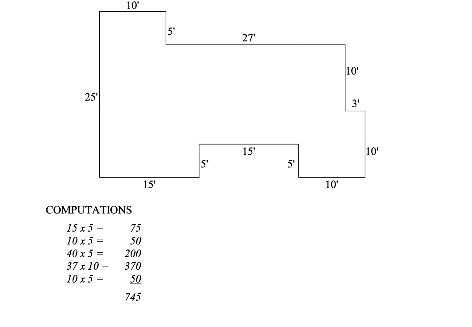 NEED TO FIND TOTAL THE AREA OF THE LOT 10'