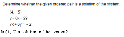 Determine whether the given ordered pair is a