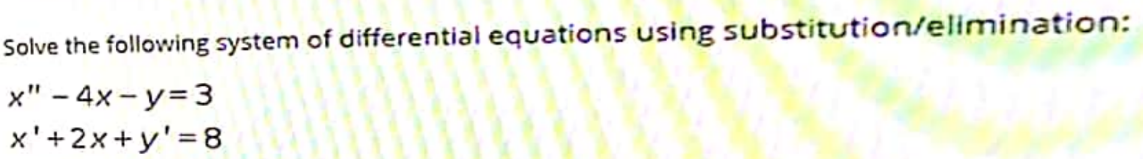 study guide review Solve the following system of