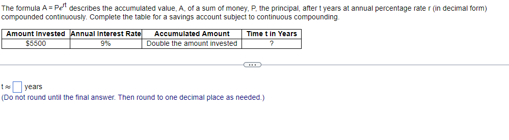 The formula A: PE\" describes the accumulated
