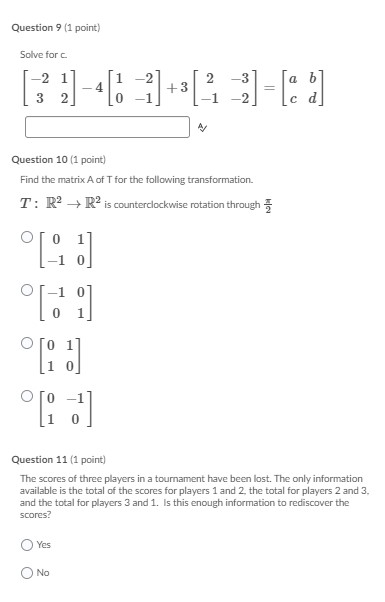 Please answer and show all work: Question 9 (1