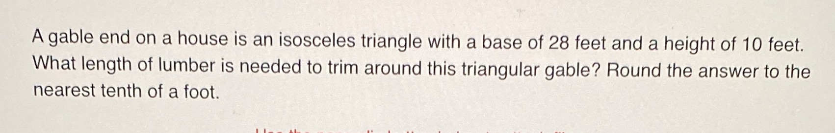 A gable end on a house is an isosceles triangle