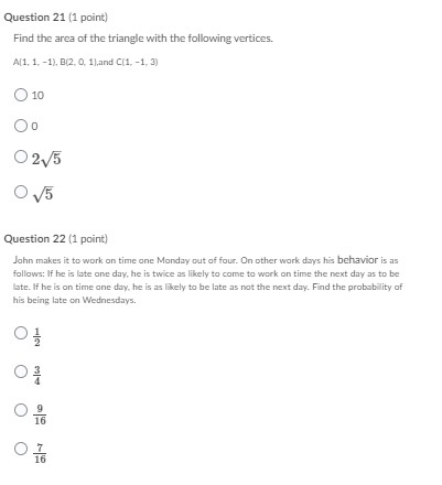 please answer and show work: Question 21 (1
