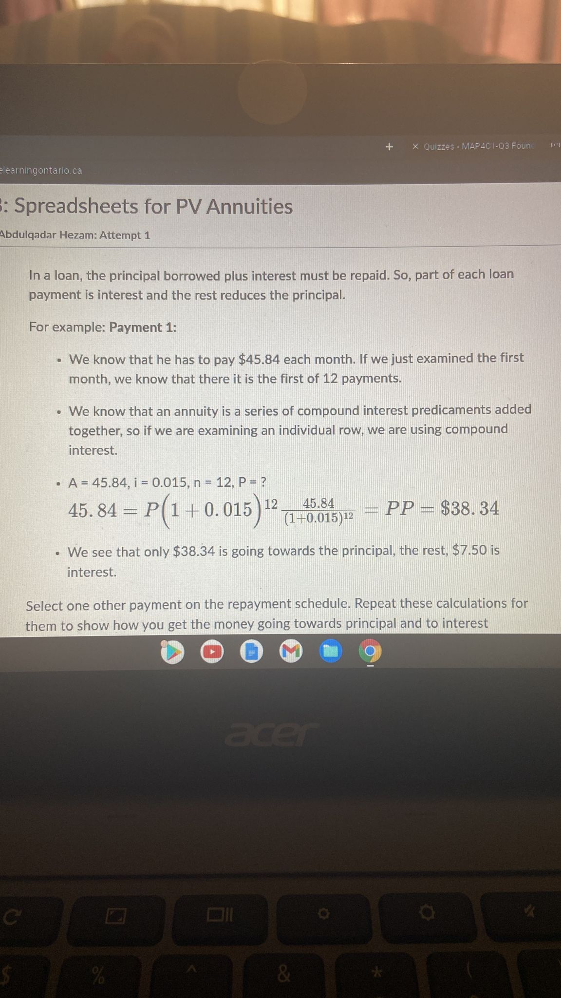 payment is interest and the rest reduces the