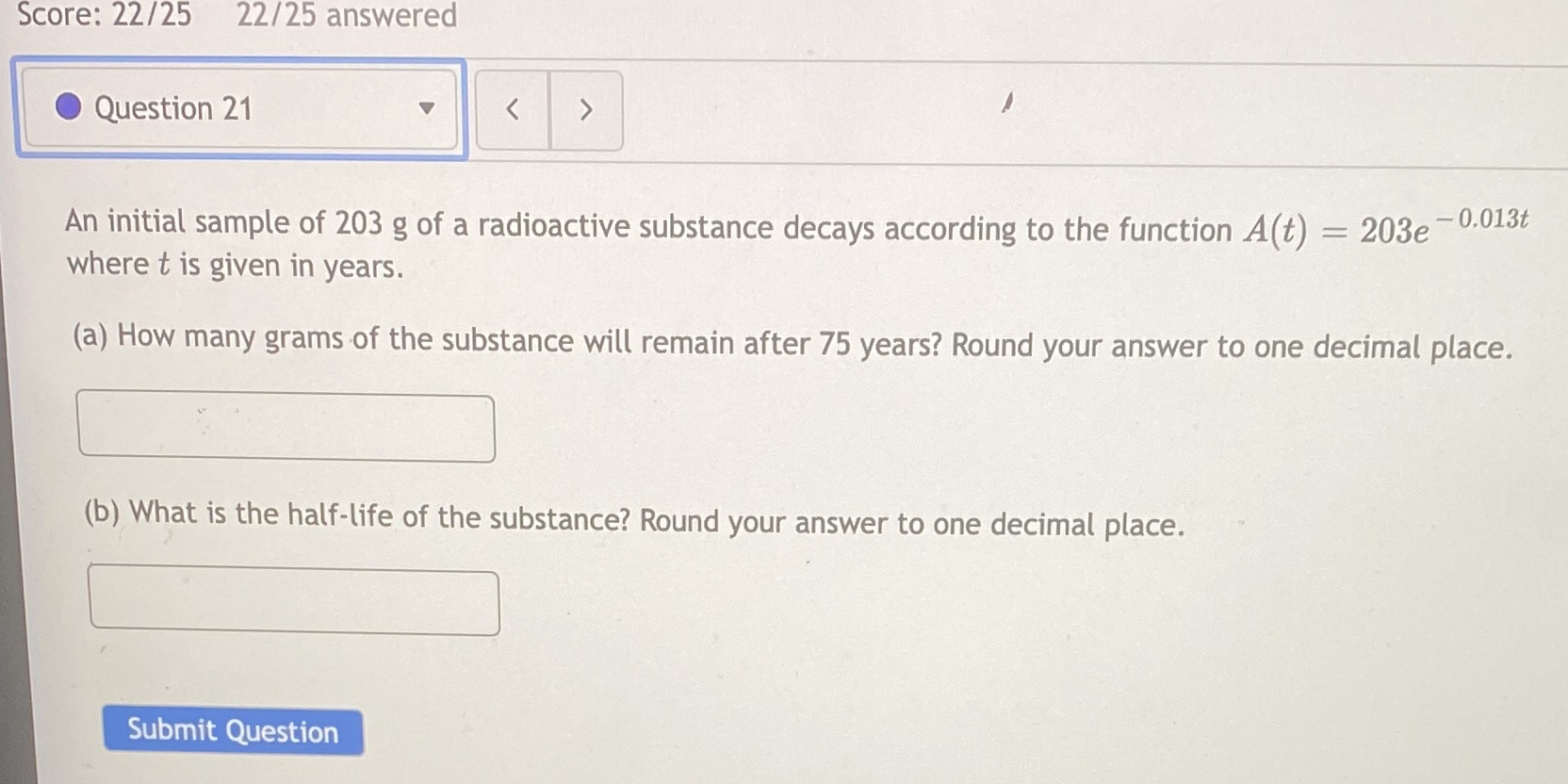 Score: 22/25 22/25 answered Question 21 <  style=