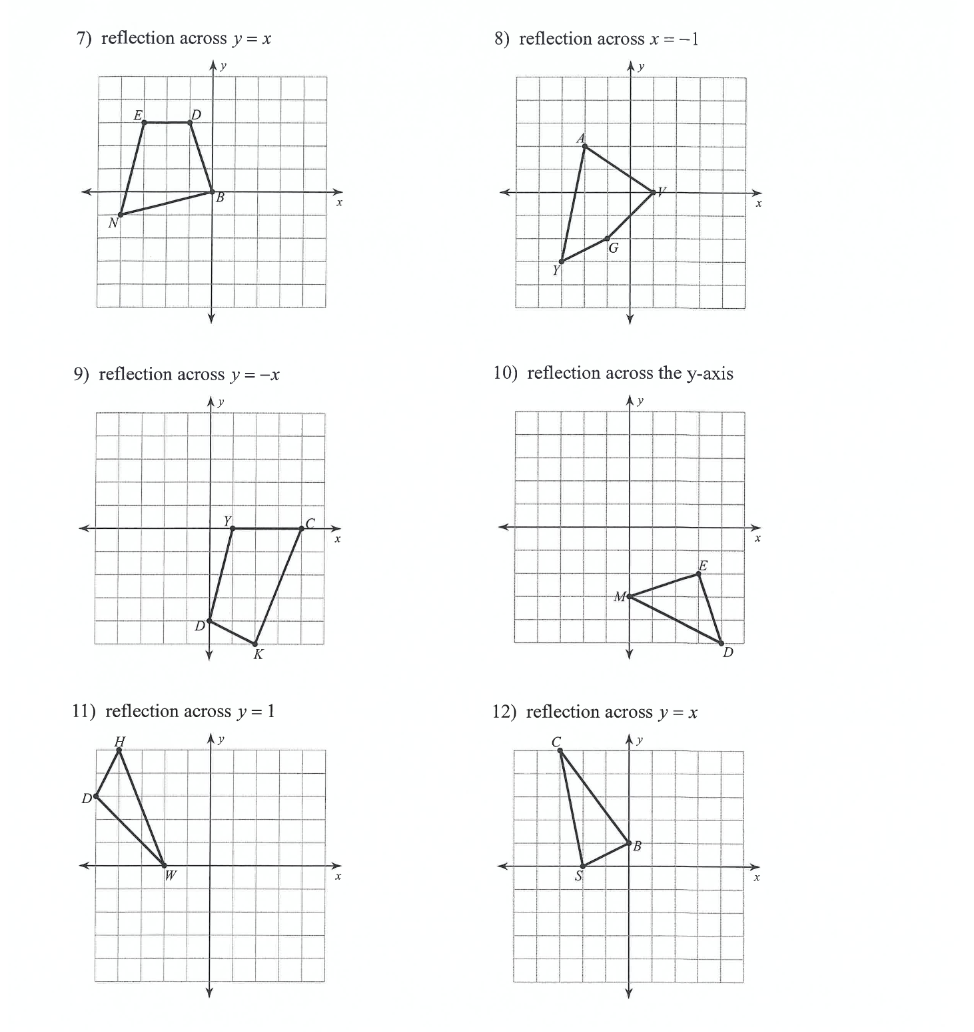 .......... 7) reflection across y = x 8)