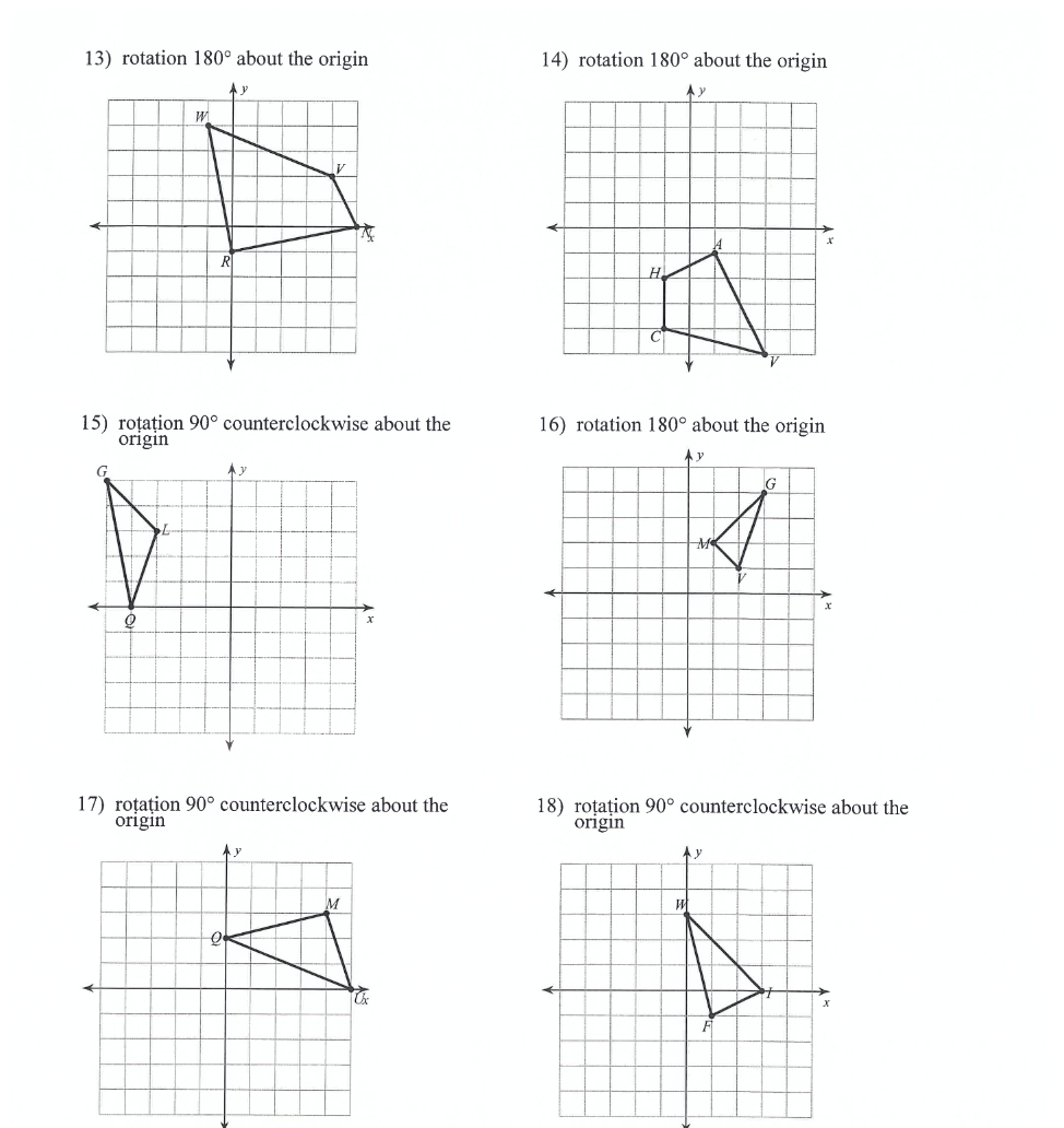 .......... 7) reflection across y = x 8)