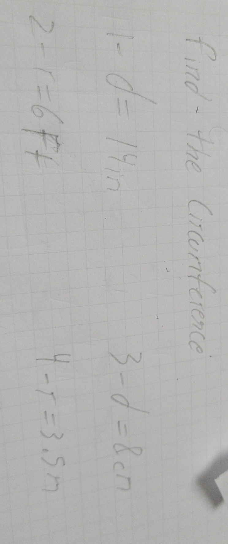 find the circumference find - the Circumference 1