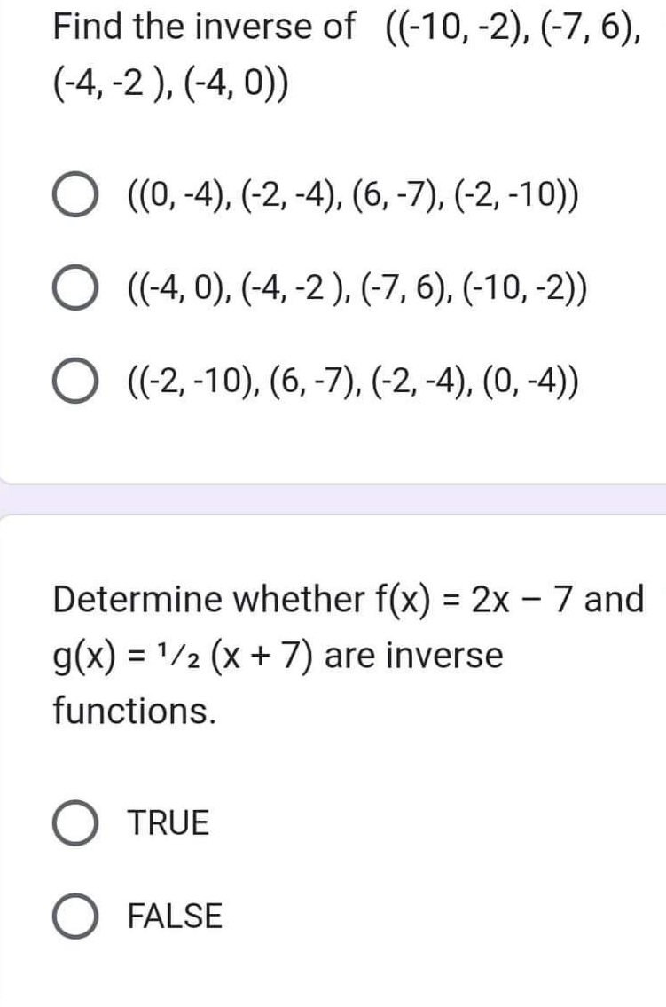 Read each statement/question carefully. Choose