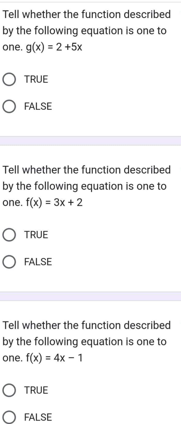 Read each statement/question carefully. Choose
