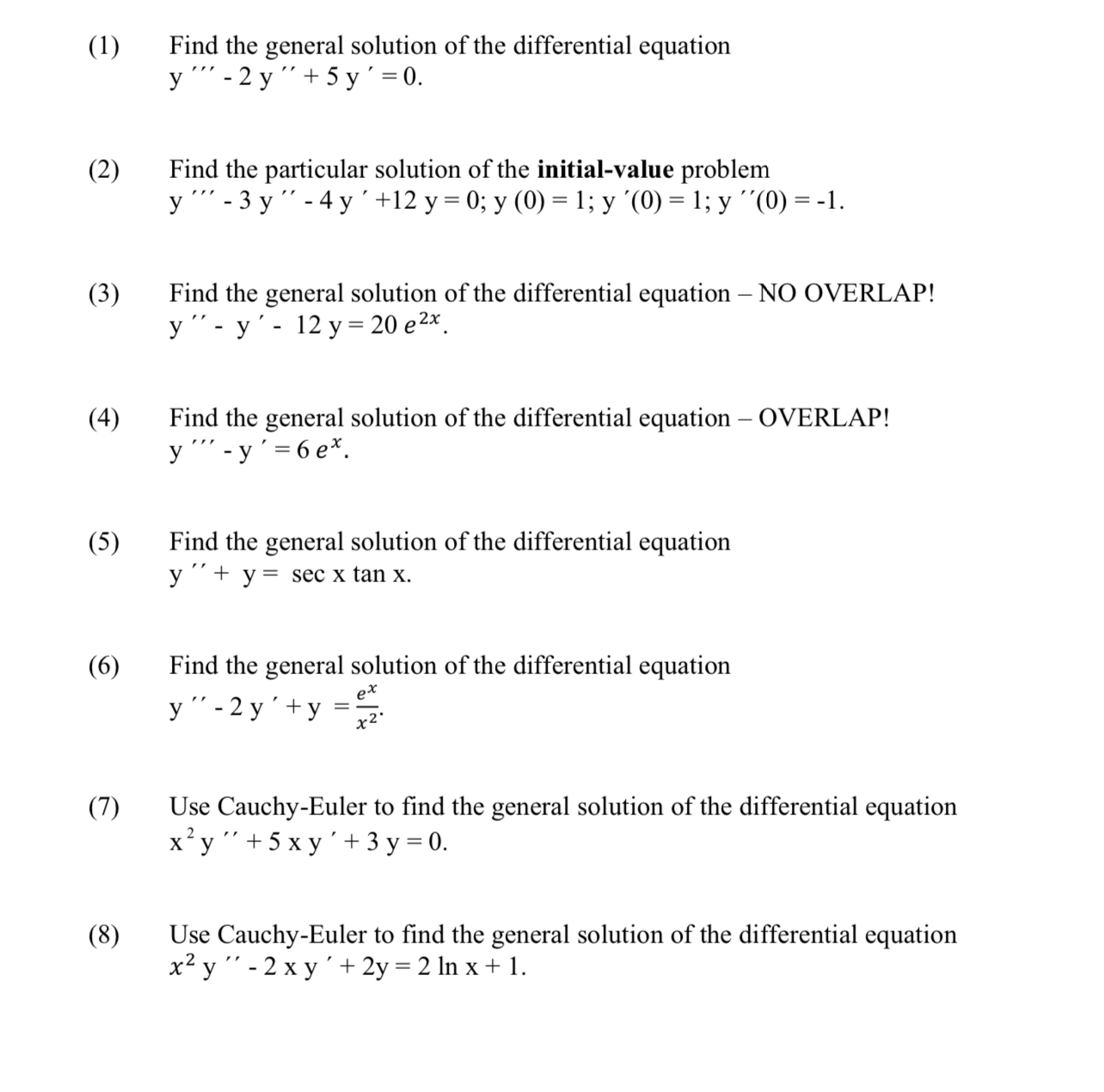 Can I get help with these differential equations