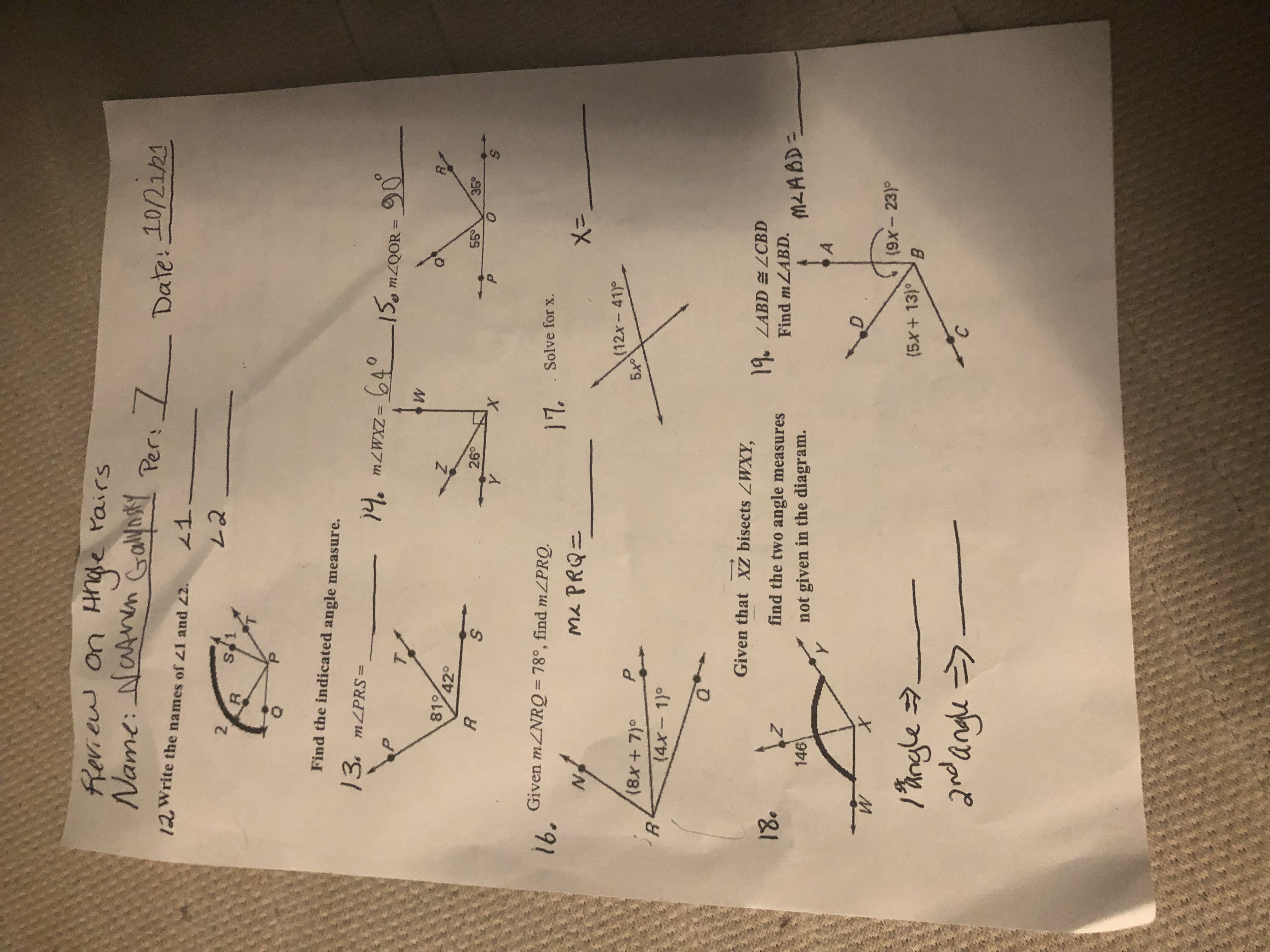 Review on Angle Fairs Name: Nathan GallAll Per: /