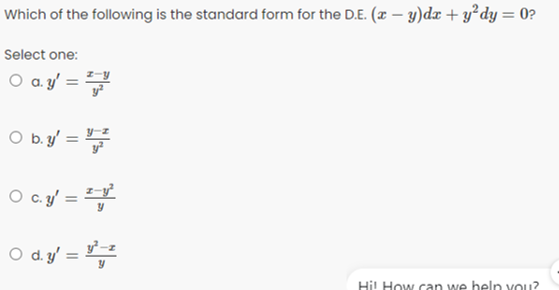 Which of the following is the standard form for