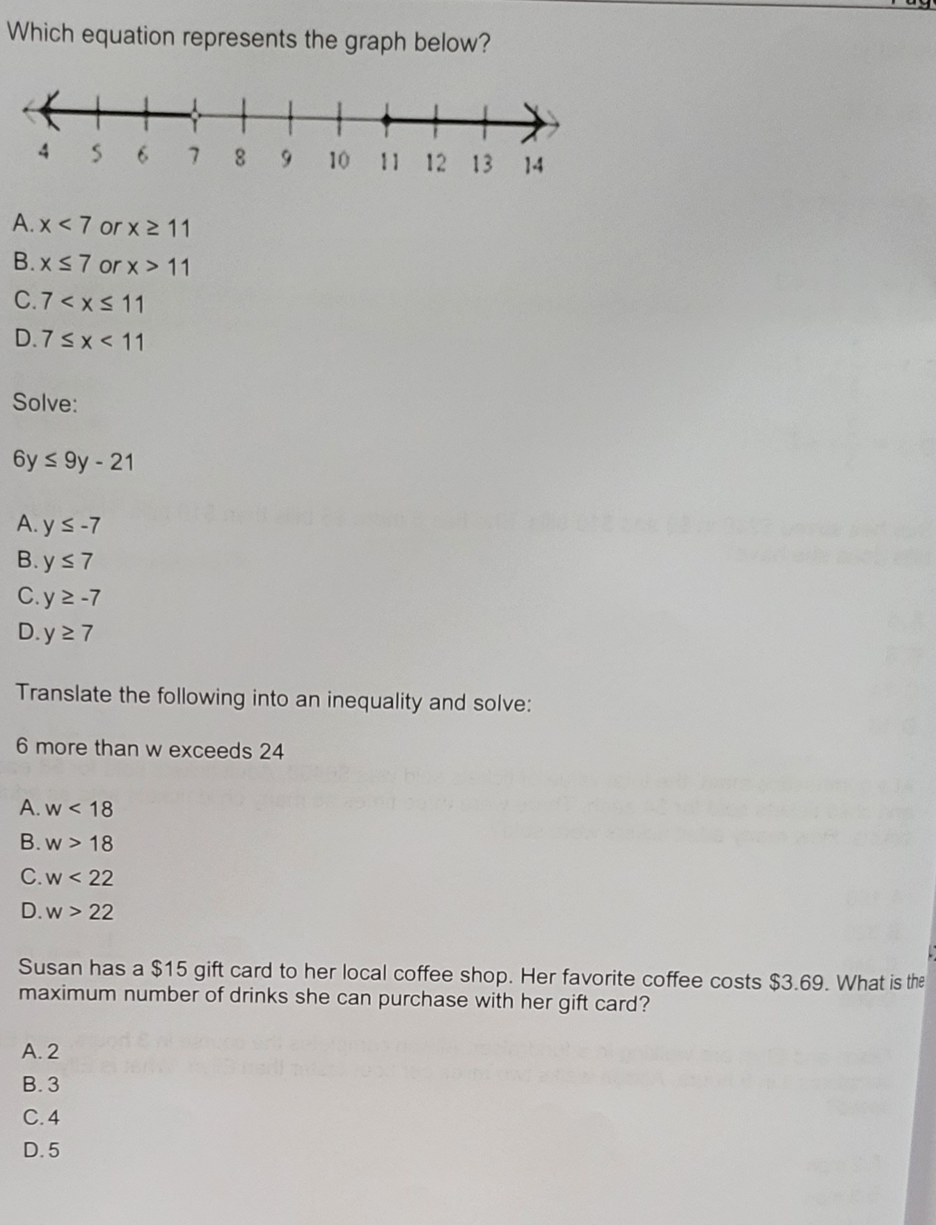 Solve for y: 2x - 5y = 10 A. ) = 2x - 2 B. 1=